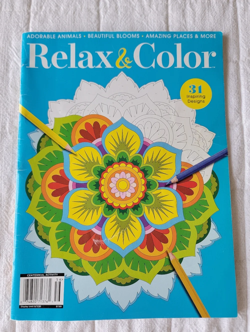 Set of 2 Coloring Books Relax & Color and Living Wonders Color Art